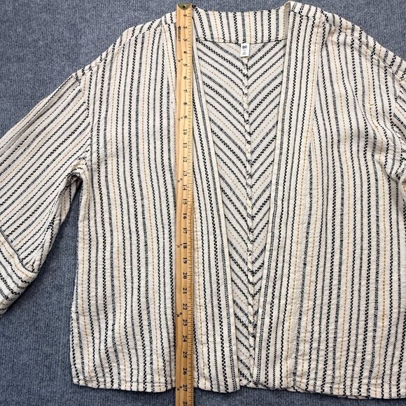 BP Linen Blend Striped Stitch Cropped Kimono Jacket Boho Tribal Size 1X - Picture 14 of 16